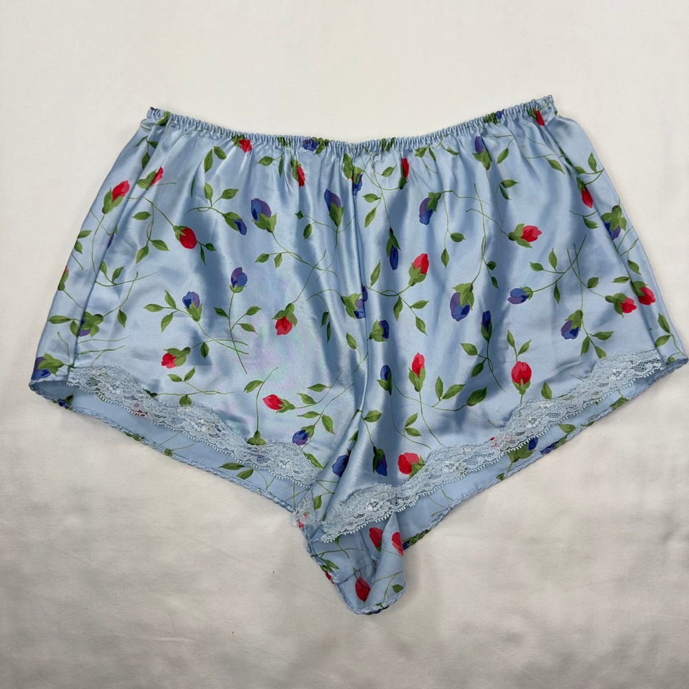 Victoria's Secret Pajama Set Women's Small Blue‎ Floral PJs Tank Shorts - Picture 9 of 11